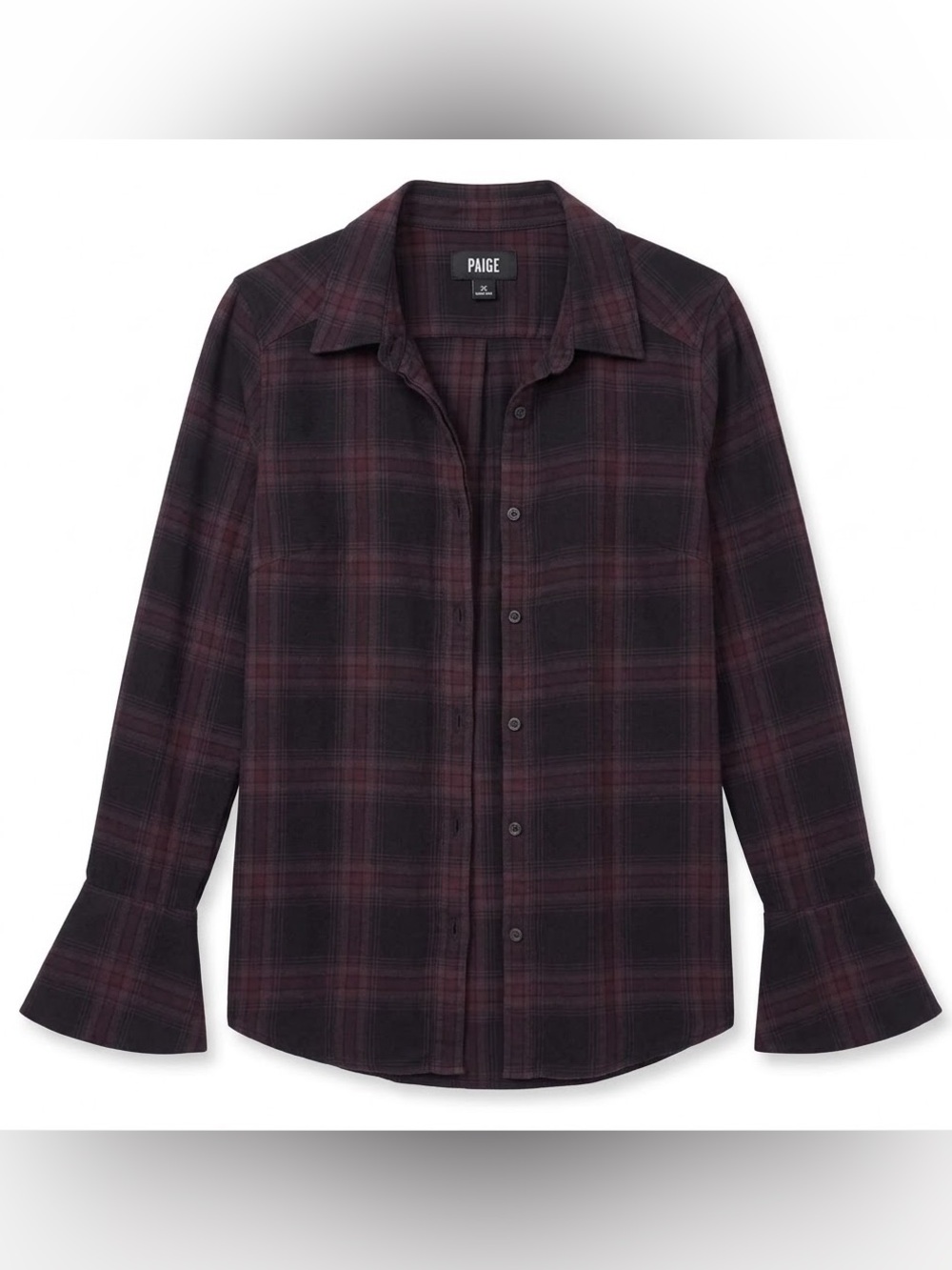 PAIGE Black and Purple Plaid Shirt